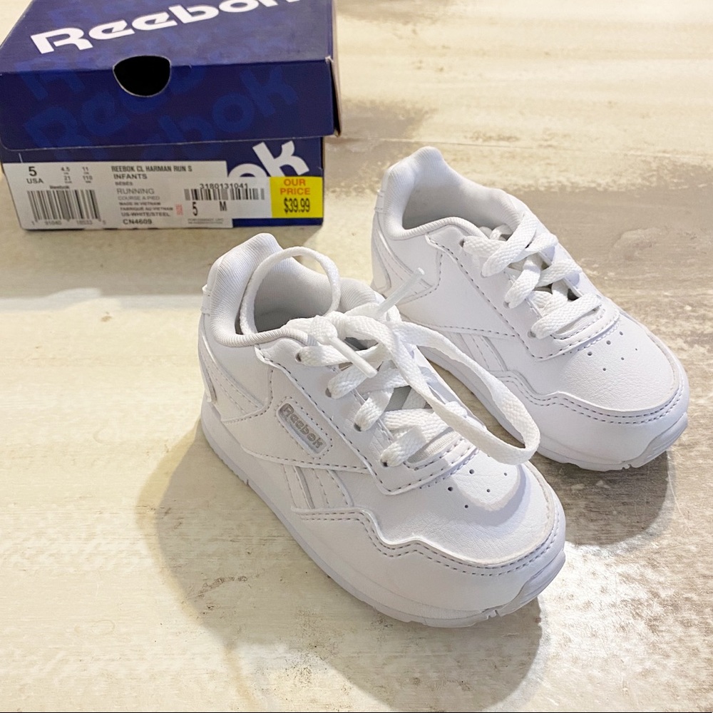 Reebok Kids White Leather Sneakers